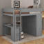 Lit mezzanine en bois avec placards, armoire et bureau à 2 tiroirs-1238388737-1238388743