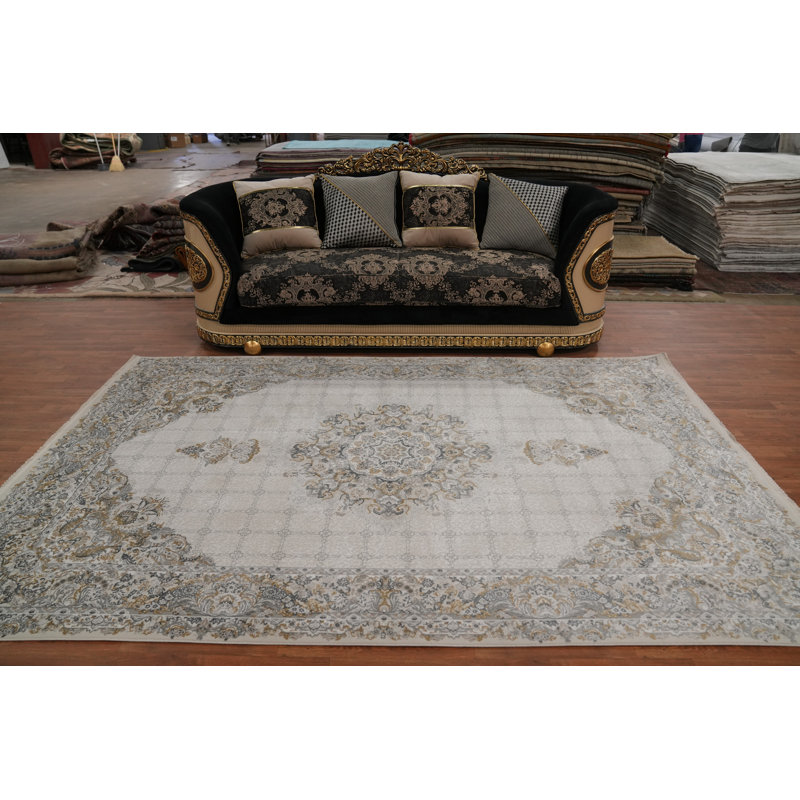 Tapis géométrique de salon traditionnel 6 x 10