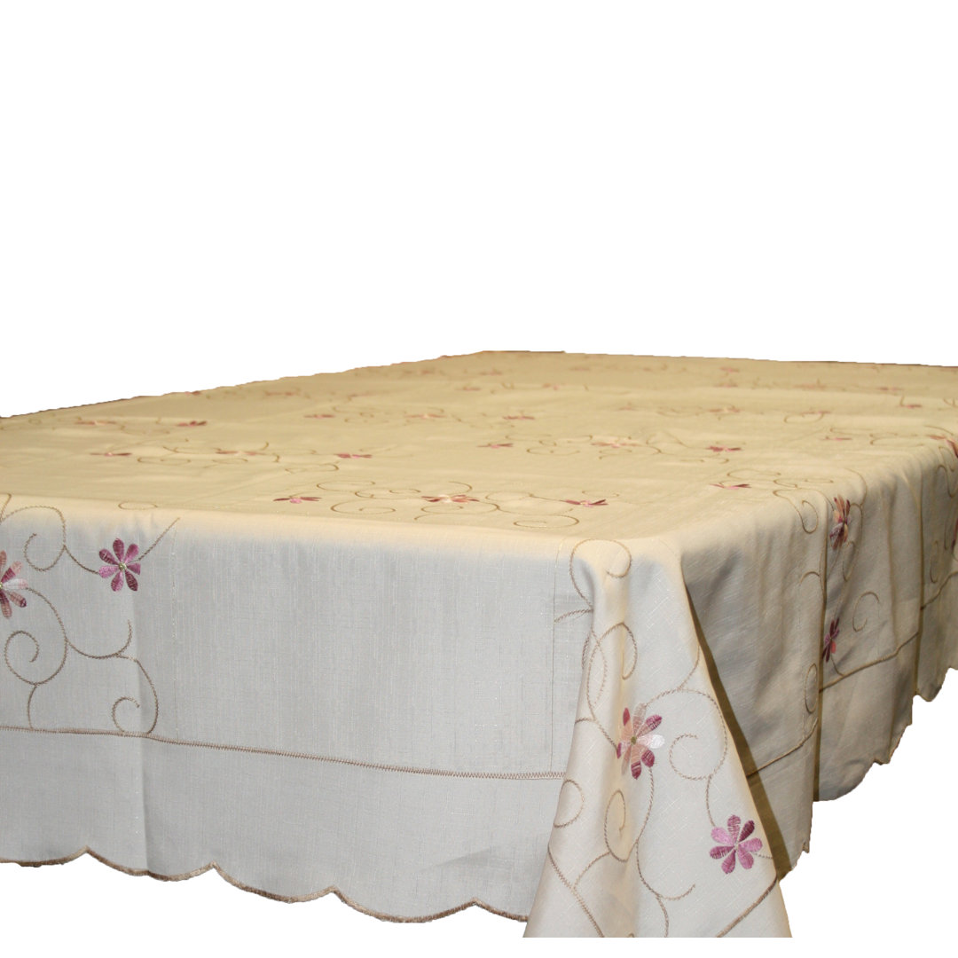 Shaver Embroidered Round Tablecloth August Grove® 