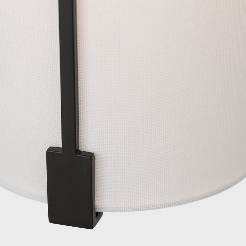 Abhisek Thom Filicia 1 Light Bathroom Bedroom Wall Fixture With White Linen Shade, Aged Iron