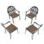 Chaise de patio en fonte d'aluminium 4 pièces avec structure noire et coussins bruns-60927802
