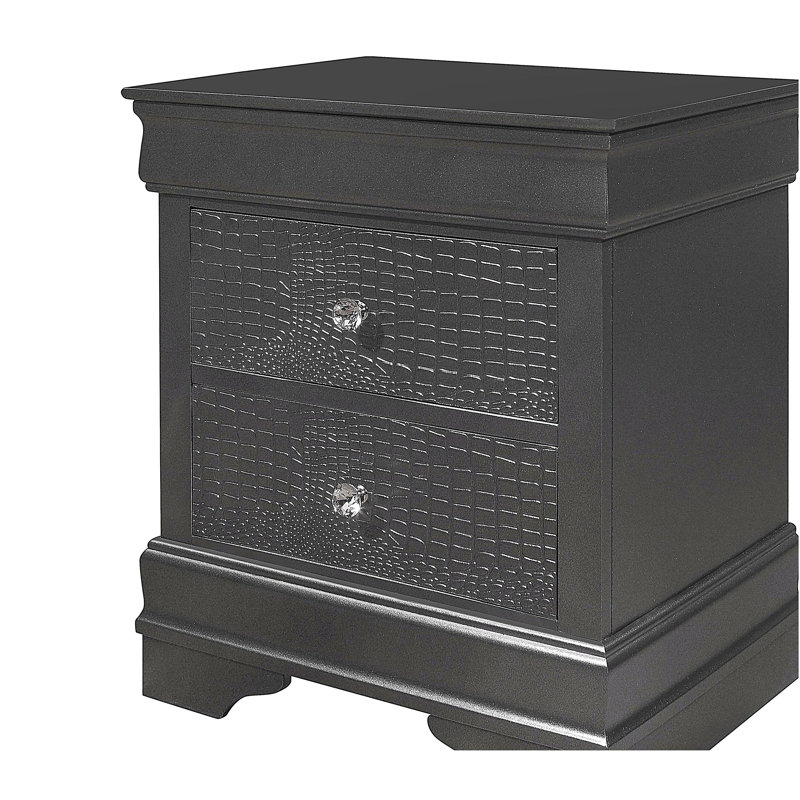 Table de chevet Shaker, Gris métallisé