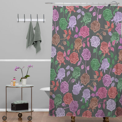 Rideau de douche simple roses