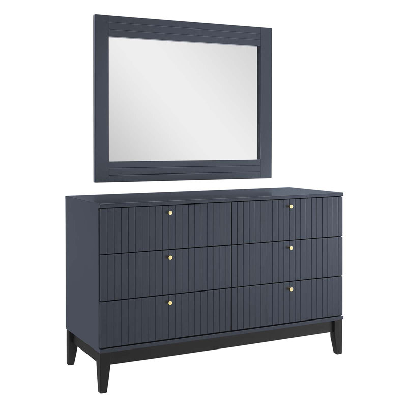 Commode et miroir Dakota par Modway, Bleu