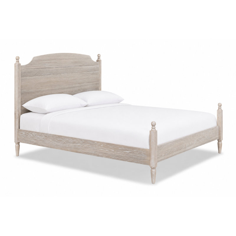 Schilling Rubberwood and Oak Bed, White, King