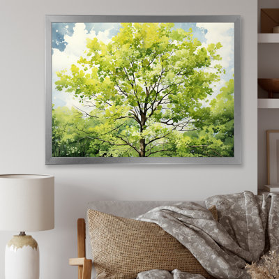 «Green Spring Blooms Tree I», art mural arbre