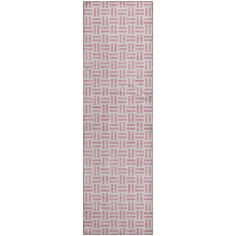 Premium Machine Washable Prisco Pink Rug, Runner 2'3" x 7'6"