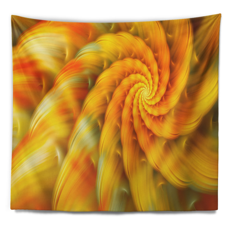 Tapisserie florale jaune, H 78 po x l 92 po