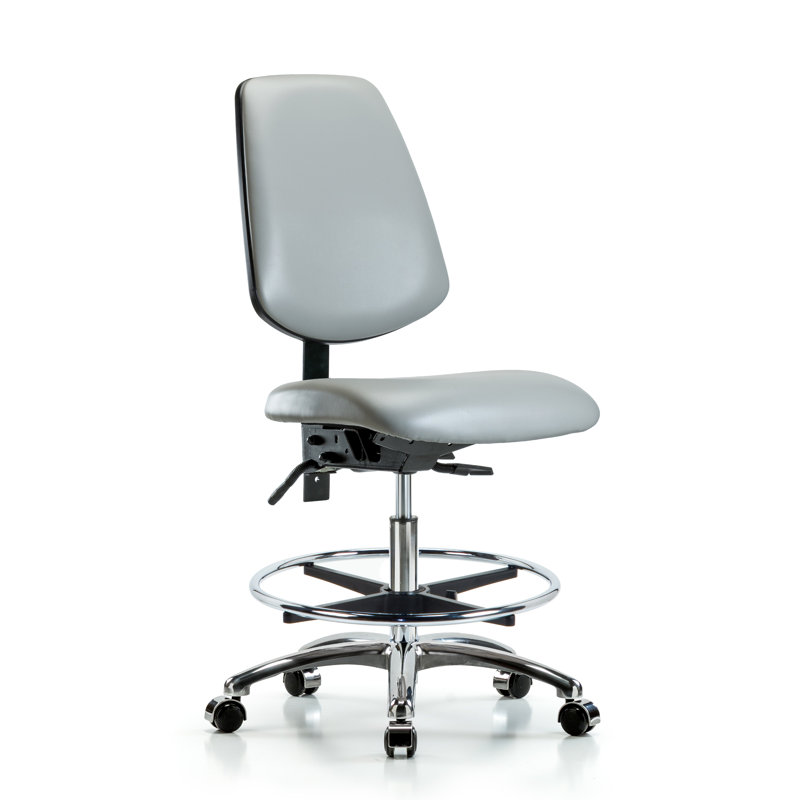 Aryana Vinyl Drafting Chair, Casters, Dove, Included