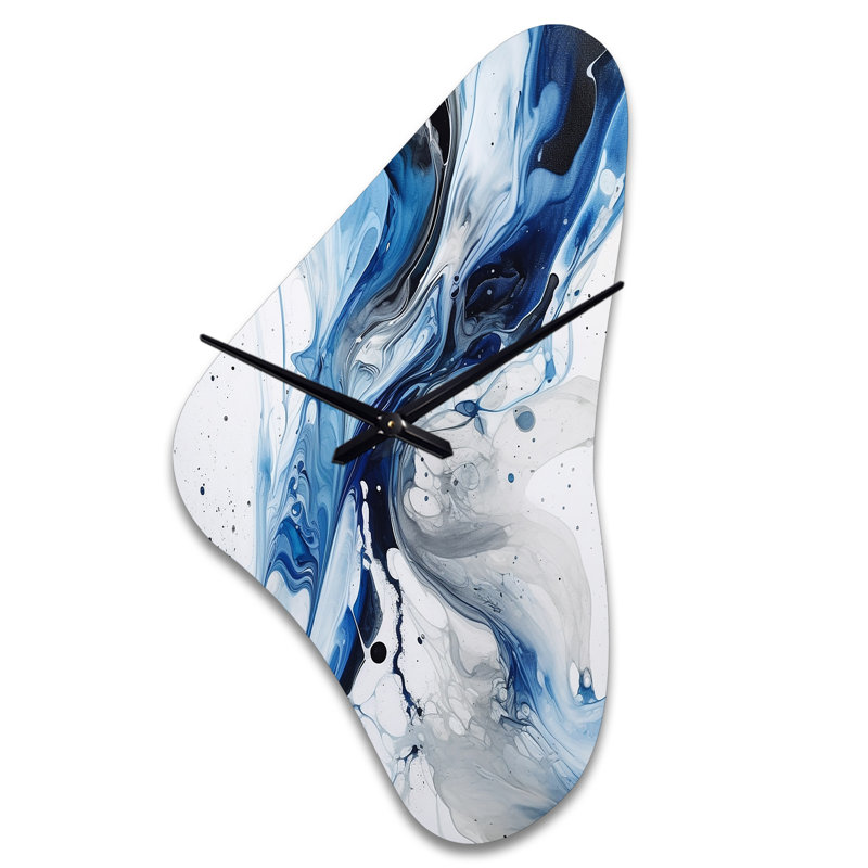 Horloge bleue asymétrique bleue et grise, Médium