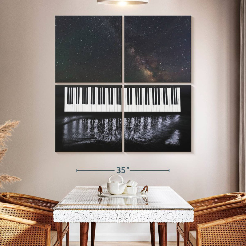 Abarca Piano Under Milky Way, 38" H x 38" W