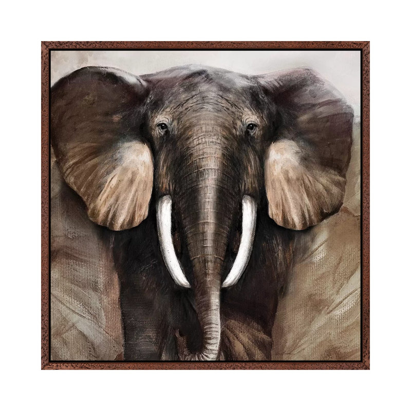 Majestic Encounter by Ruane Manning - Floater Frame Gallery-Wrapped Canvas Giclée on Canvas, Brown, 45.72 cm H x 45.72 cm W