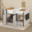 Lit mezzanine double avec maisonnette et rangement-1945068603