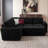 Hoelscher L-shaped Sleeper Sectional Upholstered Sofa Bed With Storage Space Black-916675499