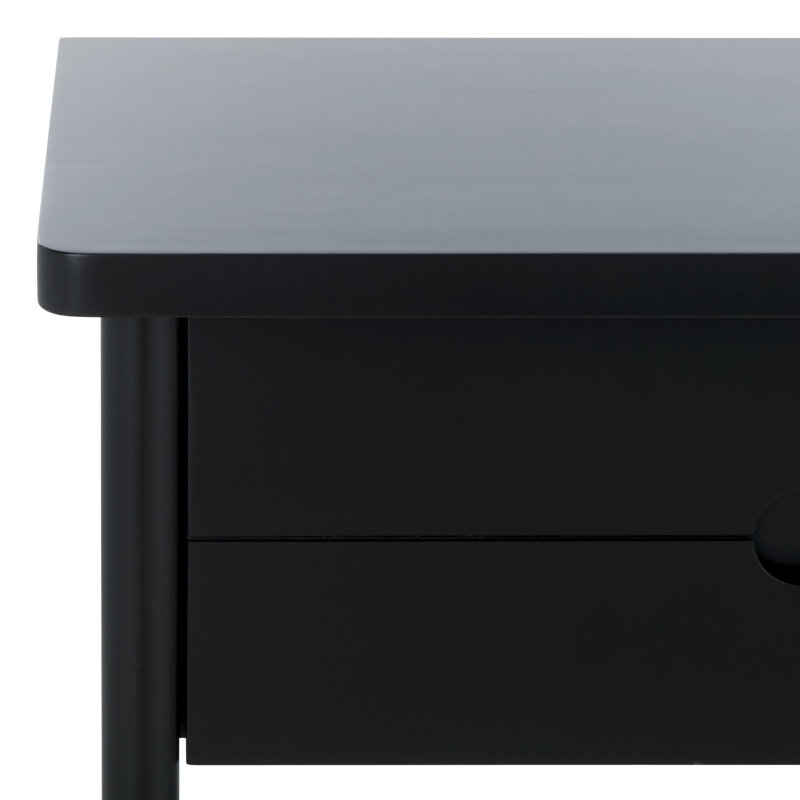 Fayletta 1 Drawer Wood Nightstand, Black