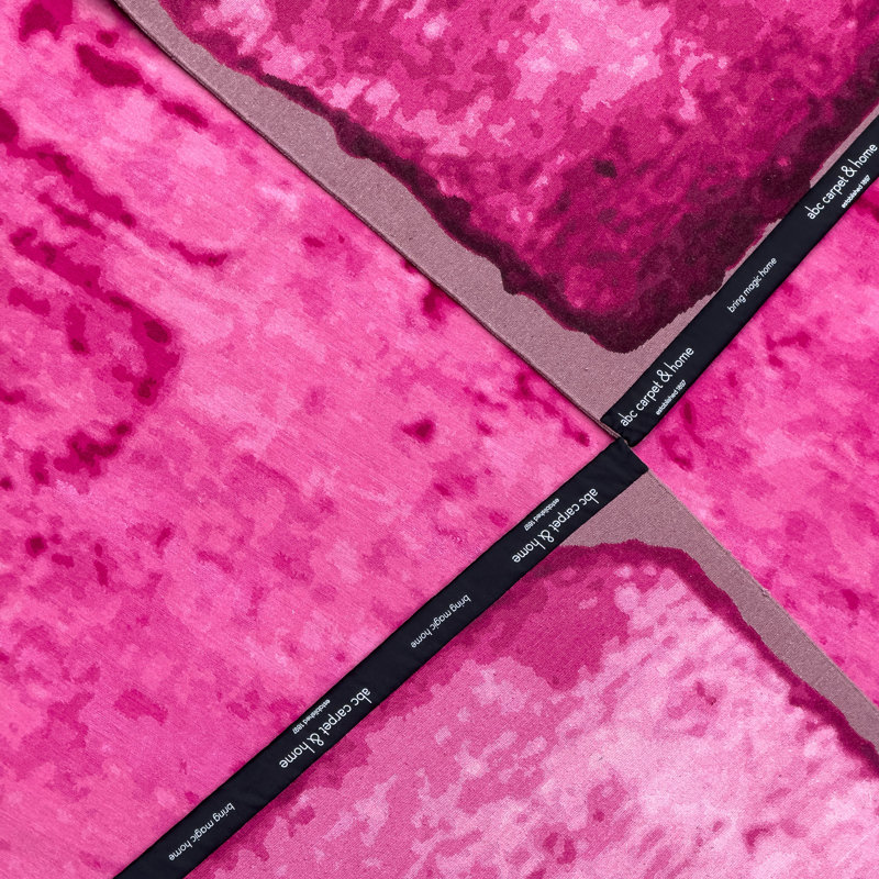 Contemporary Tibetan Wool Rug, Pink, Rectangle 8' x 10'