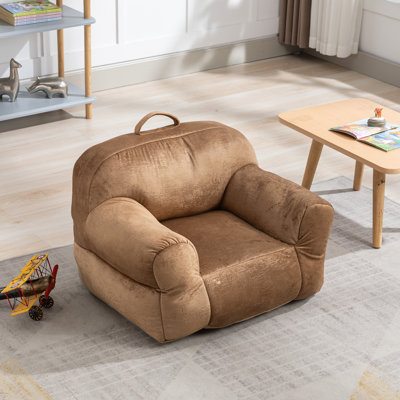 Fauteuil à billes rembourré en velours pour enfants, fauteuil à billes doux