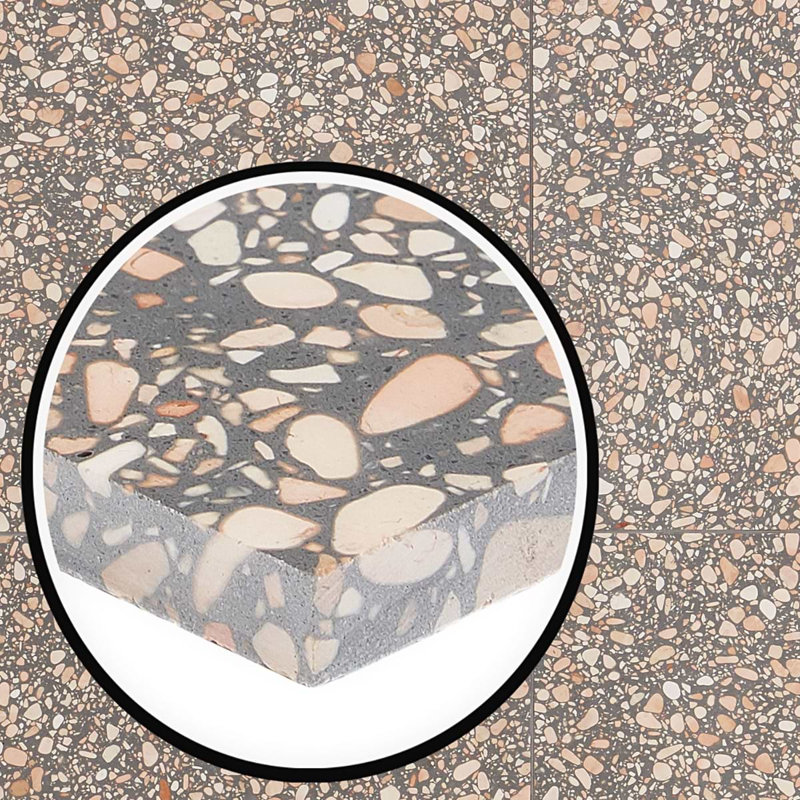 Terrazzo Italy 24x24 Honed Terrazzo Tile, Dolce Rina Gray