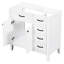 Base de meuble-lavabo blanc de 36 po seulement. Armoire à tiroirs pour le rangement. Bois massif et design moderne. Autoportante. Base requise pour l'assemblage. Meubles en caoutchouc.-1325667154