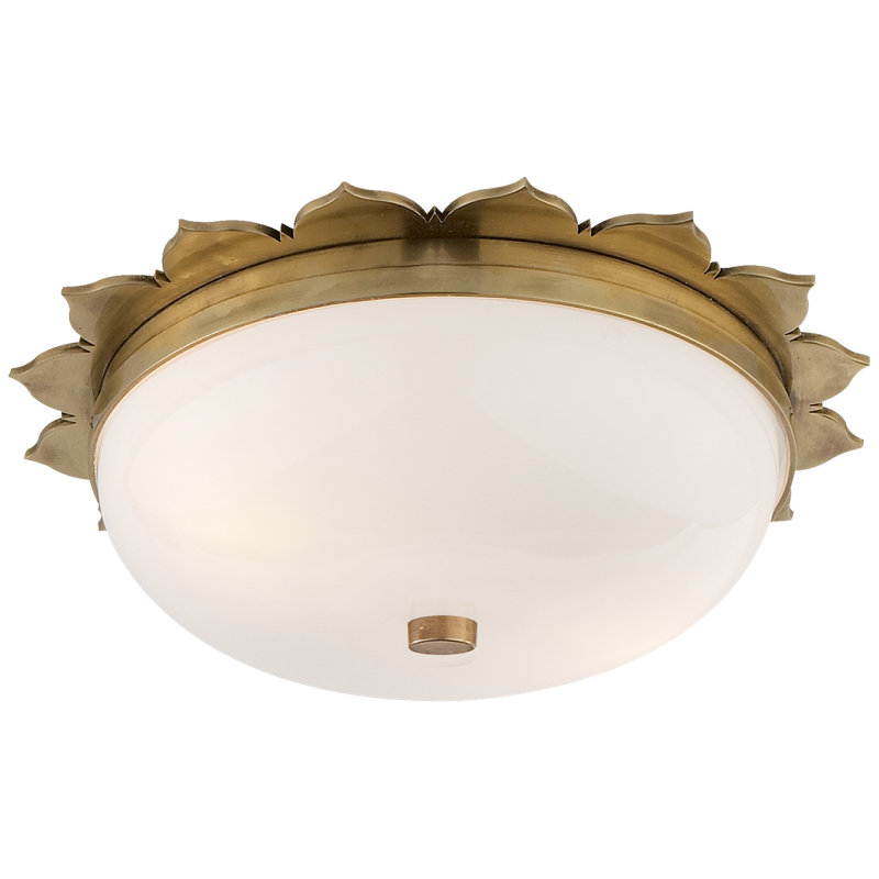 Alexa Hampton Rachel Large Flush Mount, 4" H x 13.5" W x 13.5" D, Natural Brass