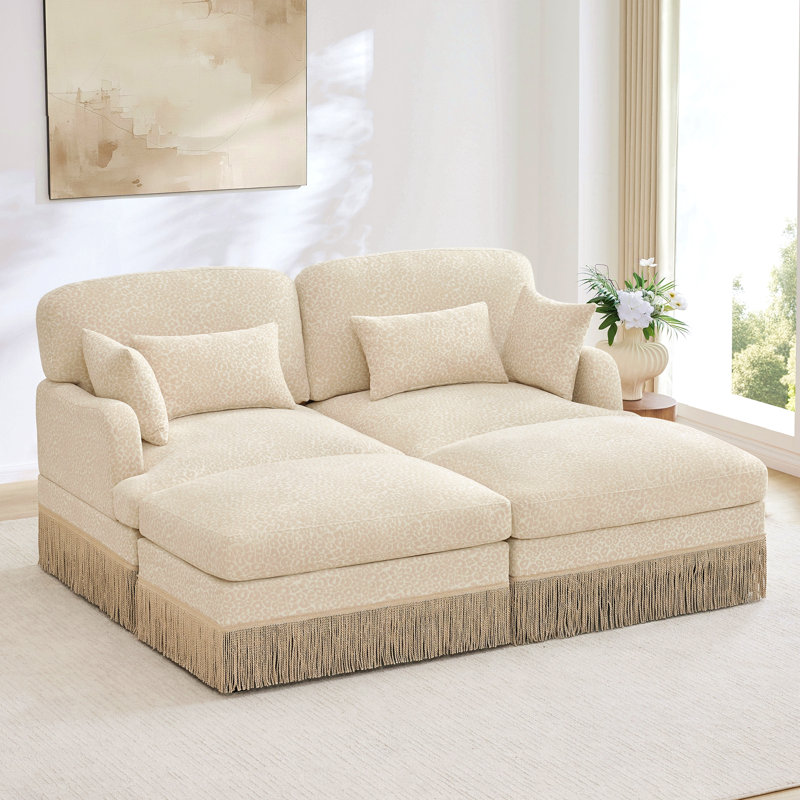 Canapé Comfy Chenille Leopard, Beige