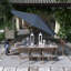 Parasol de patio 11 'en bronze avec inclinaison automatique et manivelle en saphir Pacifica-1974771734-1974772199