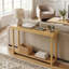 Canapé console de ferme à 2 niveaux de 46 po en bois massif à 2 niveaux, plateau de table imperméable et résistant aux égratignures et tablette de rangement ouverte, conception anti-basculement convenant au vestibule