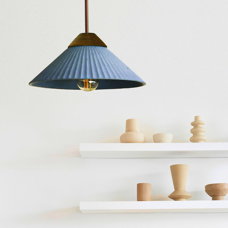 Luminaire suspendu Summit Artisan, Bleu, Nickel satiné