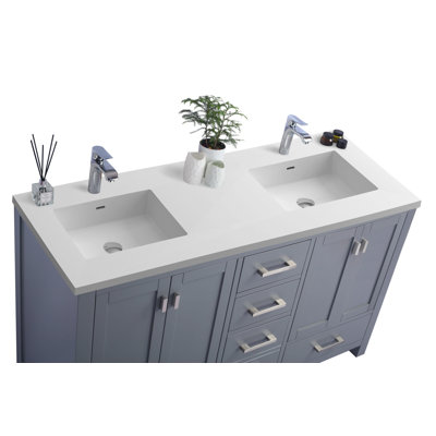 Mariário 60'' Double Bathroom Vanity with Marble Top