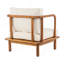 Fauteuil club en acacia avec coussin crème-736466932