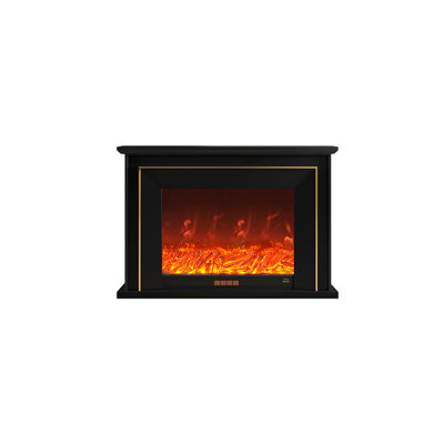 47.24"Retro Black Electric Fireplace