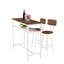 Ensemble de 3 tables de bar, 2 tables de bar et chaises avec cadre en métal et support de rangement, table de hauteur comptoir moderne avec 2 tabourets pour la cuisine, la salle à manger et le salon
