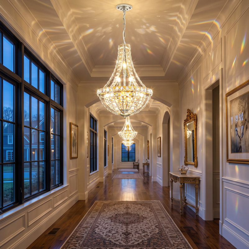 11 - Light Chandelier, 20 pouces, Argent
