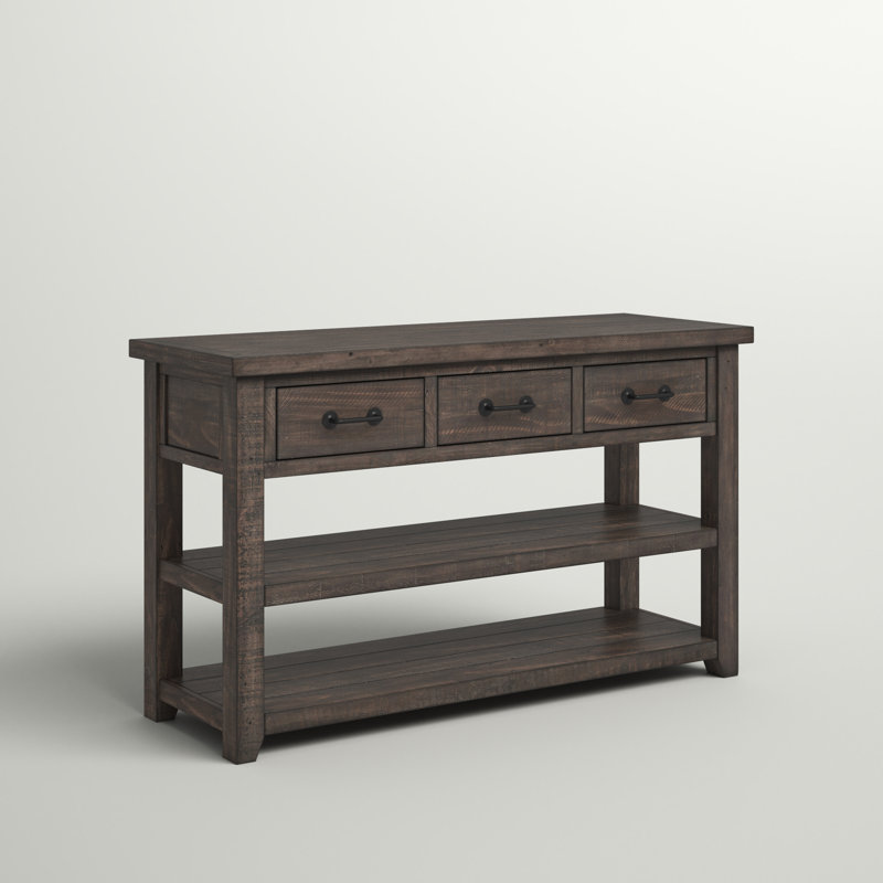 Console en bois massif 50 po Karley, Marron foncé