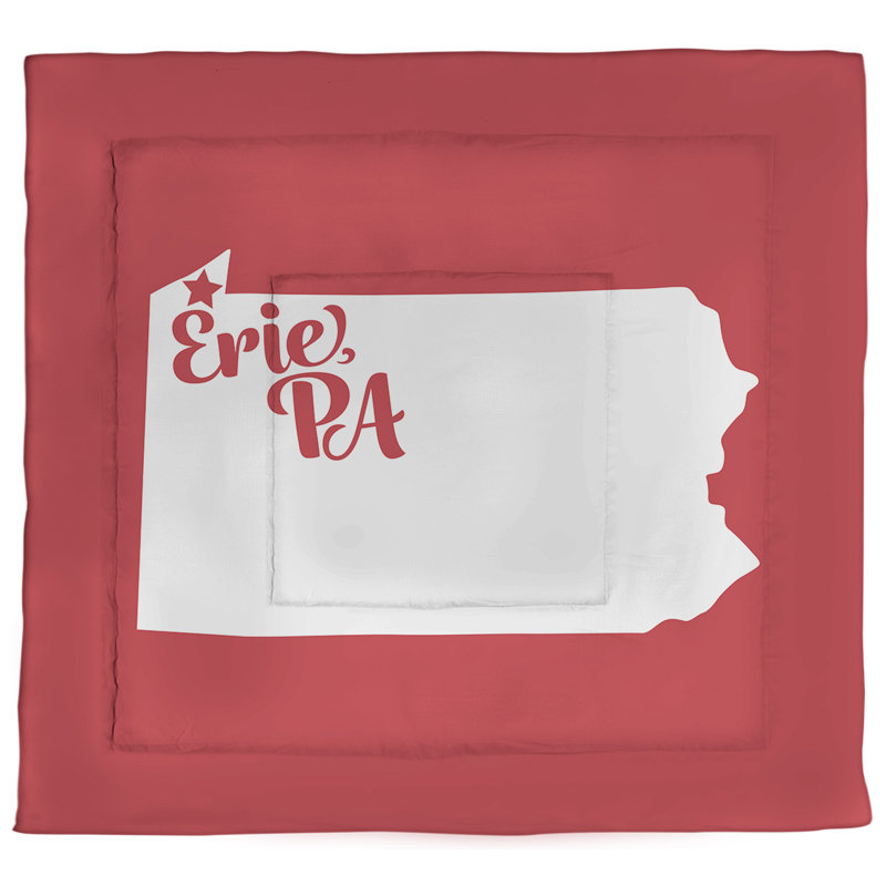 Pennsylvania Modern & Contemporary Polyester Percale Comforter, Queen Comforter, Red