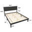 Lit plateforme tapissier moderne, 10 lattes + 3 pieds de soutien centraux, grand lit, aucun sommier requis, assemblage facile