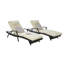 Ensemble de 2 chaises longues d'extérieur en osier avec coussins pour l'extérieur-226736086
