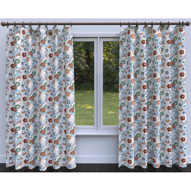Tissu à imprimé floral, Bleu pâle