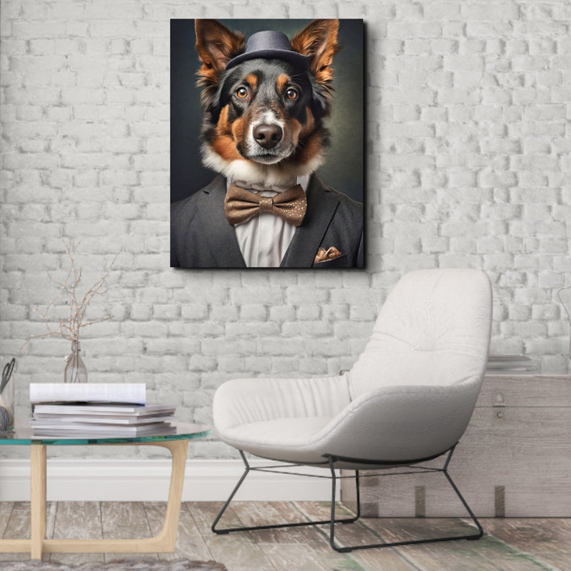 «Chien» sur toile, H 24 po x l 20 po
