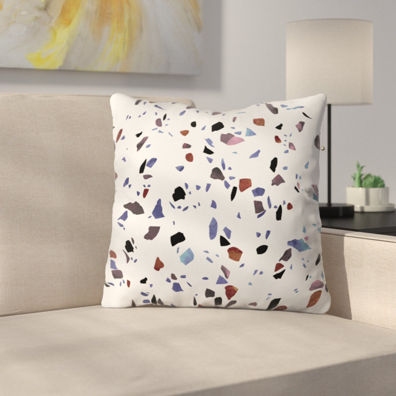 Coussin décoratif à texture terrazzo d’automne emanuela carratoni, 16 po x 1 po
