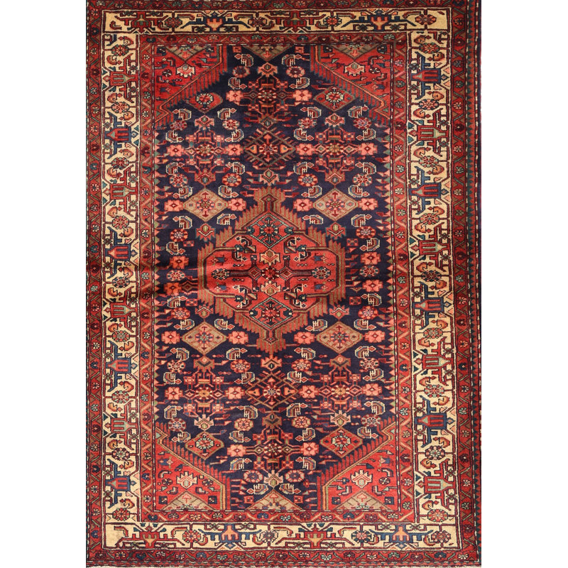 Tapis traditionnel rouge / brun, Rectangle 5 pi x 7 pi