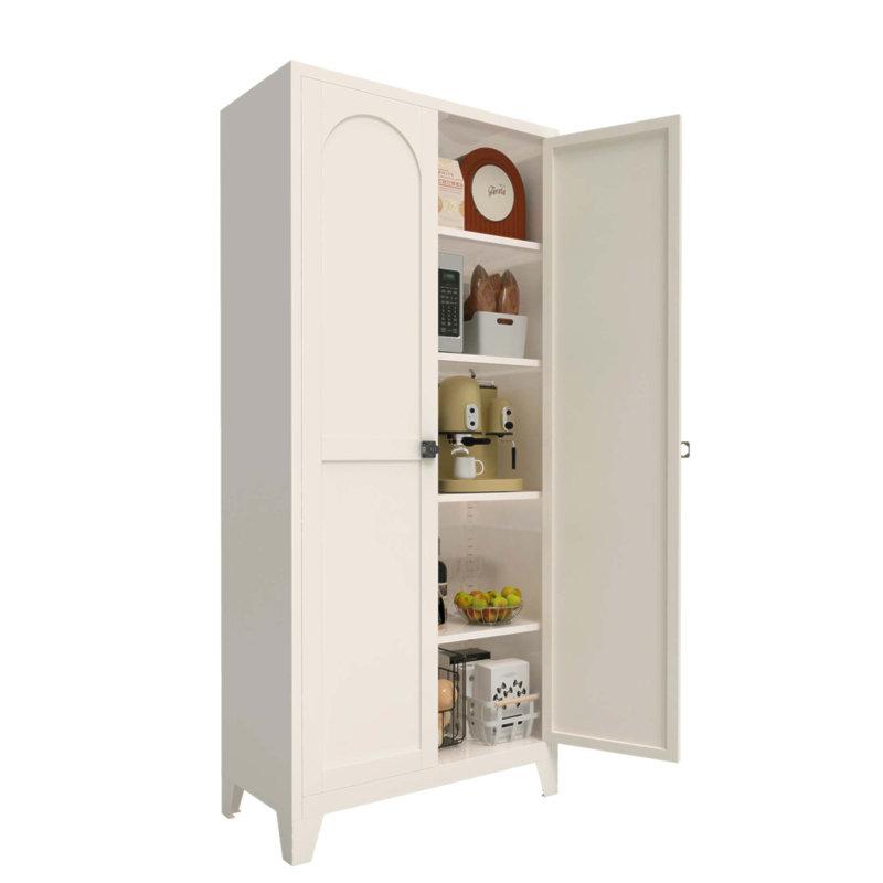 Armoire de rangement en métal de 71 pouces avec serrure et tablettes réglables pour une utilisation polyvalente à la maison et au bureau
