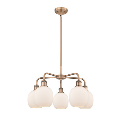Alve 5 - Light Steel Dimmable Dome Chandelier