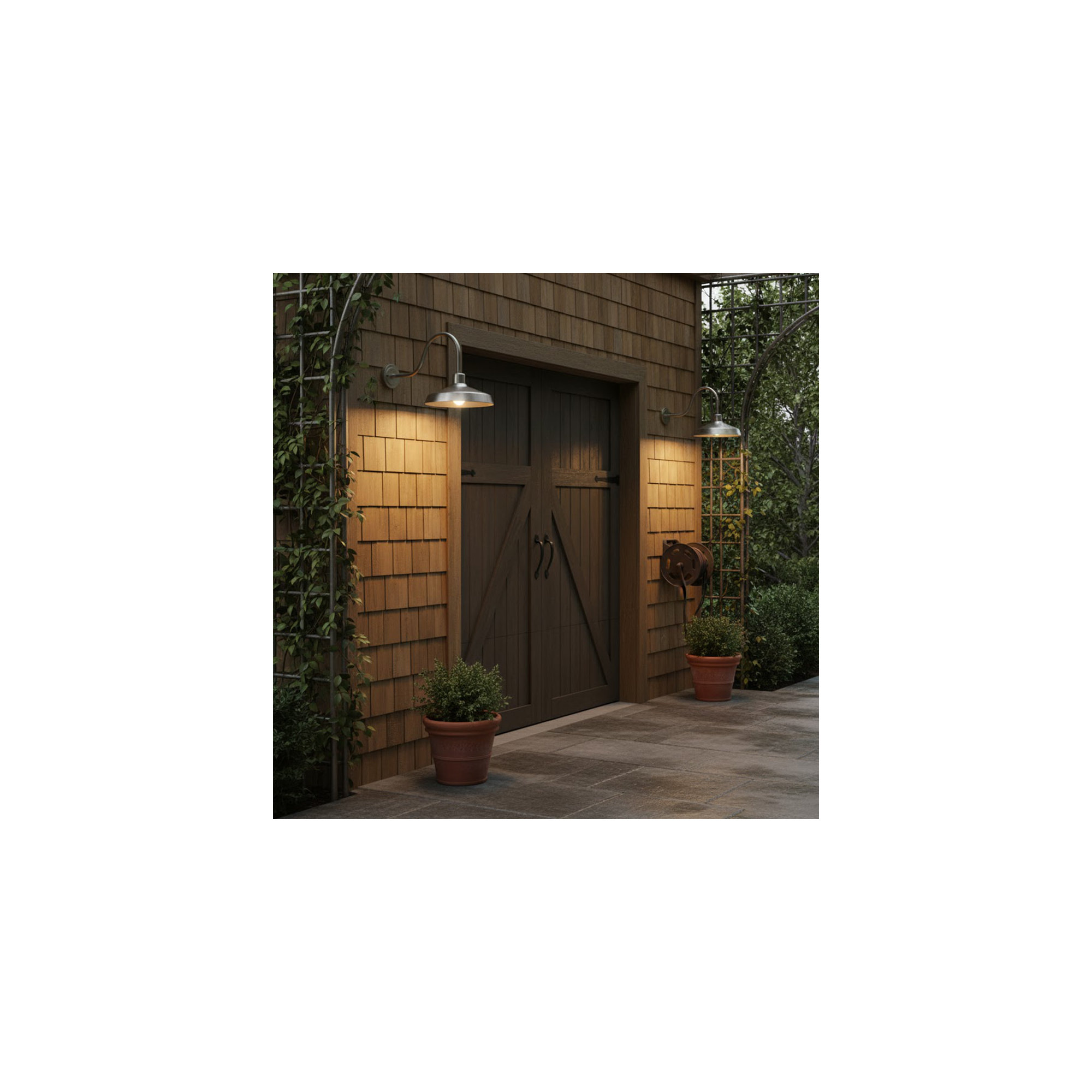 Vanielle Single Light Bell Outdoor Composite Wall Light, 17.5" H x 16" W x 32.5" D, Antique Brushed Aluminum