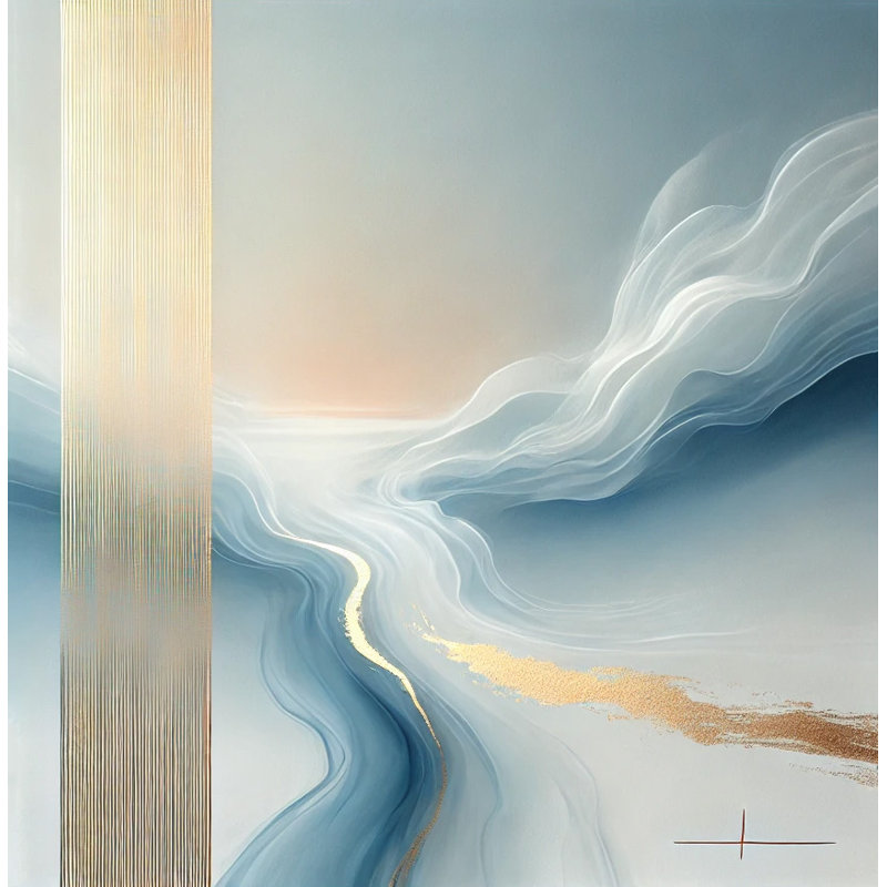 Golden Horizons - art mural abstrait sur toile, H 40 po x l 40 po x P 1,5 po