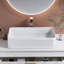 Lavabo vasque de salle de bain rectangulaire blanc en céramique avec bonde