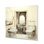Toile beige minimaliste I - impression sur métal pour salle de bain et de lessive