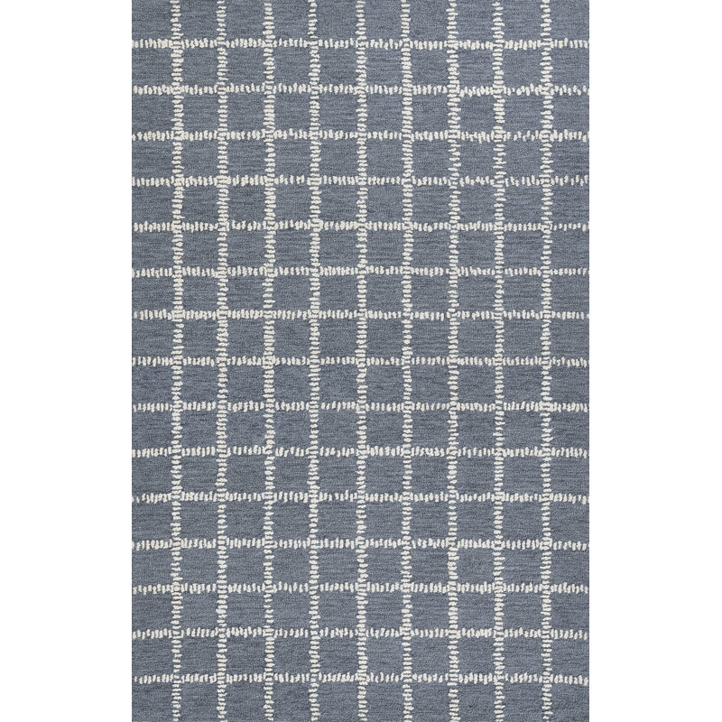Lanora Hand Tufted Blue Wool Geometric 8' x 10' Rug
