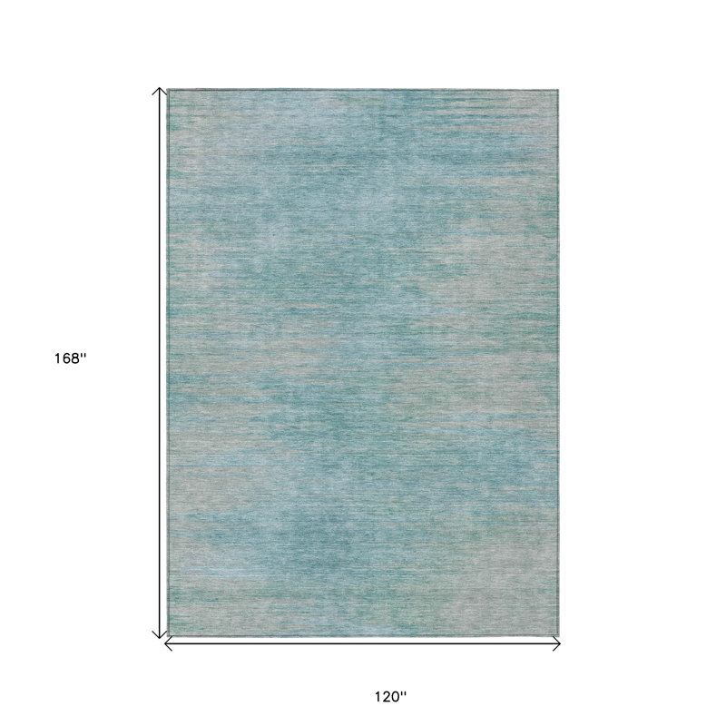 Tapis d'extérieur lavable abstrait bleu sarcelle bleu et gris 10 pi x 14 pi