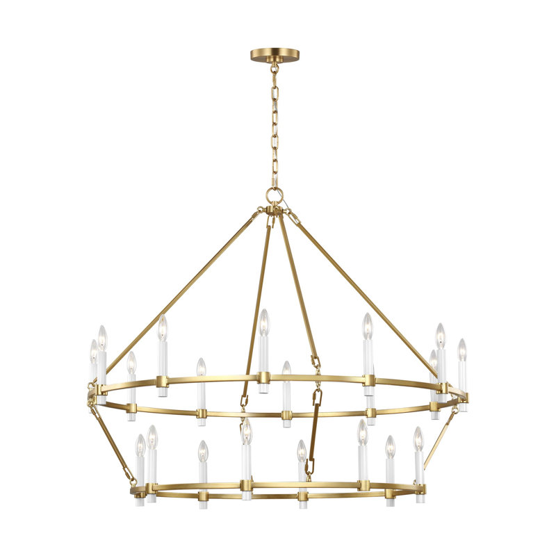 20 - Light Dimmable Wagon Wheel Chandelier